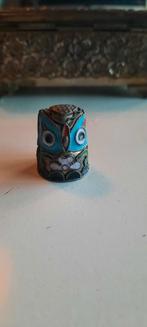 Antiek  vingerhoedje uil emaille cloisonné., Ophalen of Verzenden, Zo goed als nieuw