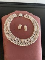 Vintage parel choker ( + gratis oorbellen), Ophalen of Verzenden, Zo goed als nieuw, Overige materialen