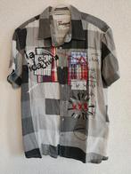 033. Desigual overhemd - korte mouwen - L, Desigual, Ophalen of Verzenden, Zo goed als nieuw, Grijs