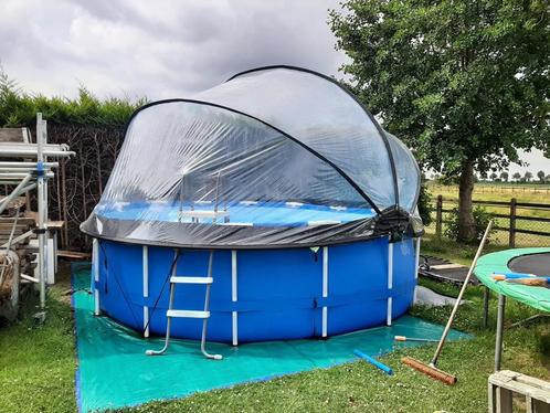 Zwembad + koepel + grote Intex pomp + verwarmingsmatten, Tuin en Terras, Zwembaden, Gebruikt, Opzetzwembad, 120 cm of meer, 400 cm of meer