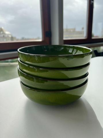 Set of Green Ceramic Bowls - 4 pieces beschikbaar voor biedingen