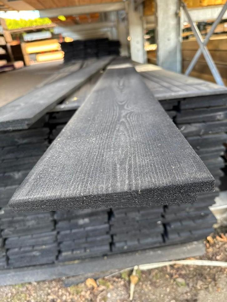 Zweeds rabat zwart 300, 400 en 500cm, Doe-het-zelf en Verbouw, Hout en Planken, Nieuw, Plank, Overige houtsoorten, 300 cm of meer