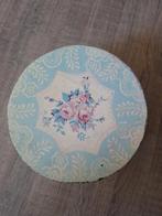 Vintage Trommel met Bloemen Decoratie, Ophalen, Minder dan 50 cm, Gebruikt, Overige materialen