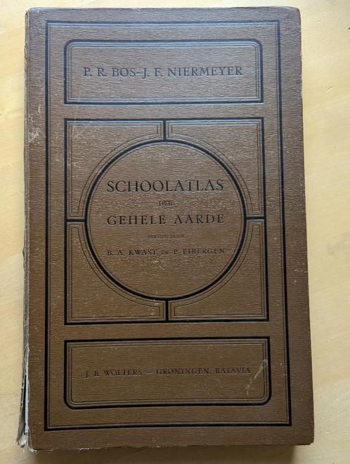 Bos-Niermeyer Schoolatlas der geheele aarde 1936, Boeken, Atlassen en Landkaarten, Gelezen, Overige atlassen, Wereld, 1800 tot 2000