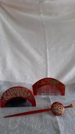 2 x rode haarkam + haarpin 1  kleur: rood, Antiek en Kunst, Verzenden