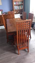 Eetkamertafel inclusief 6 stoelen, Huis en Inrichting, Tafels | Eettafels, Ophalen, Gebruikt, 150 tot 200 cm, Vijf personen of meer