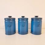 3 vintage Brabantia blikken koffie suiker thee metalen bus, Ophalen of Verzenden
