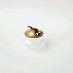 Vintage glazen schaaltje met deksel b.v. sieraden potpourri, Ophalen of Verzenden