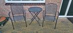 Bistro set / tuinset metaal, Tuin en Terras, Ophalen, Zo goed als nieuw, Metaal, Inklapbaar