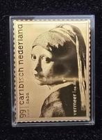 Gouden postzegel Meisje met de Parel (Saba), Ophalen of Verzenden, Na 1940, Postfris