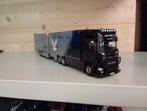 Scania S Sam Star Flowers combinatie Tekno, Hobby en Vrije tijd, Modelauto's | 1:50, Ophalen of Verzenden, Zo goed als nieuw, Bus of Vrachtwagen