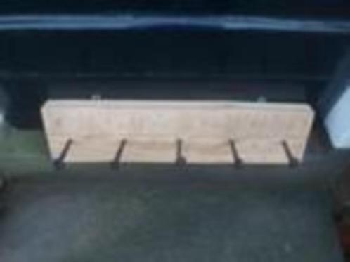 KAPSTOK 5 ijzeren haken spijkers wandkapstok hout 63,5 breed, Huis en Inrichting, Woonaccessoires | Kapstokken, Gebruikt, Wandkapstok