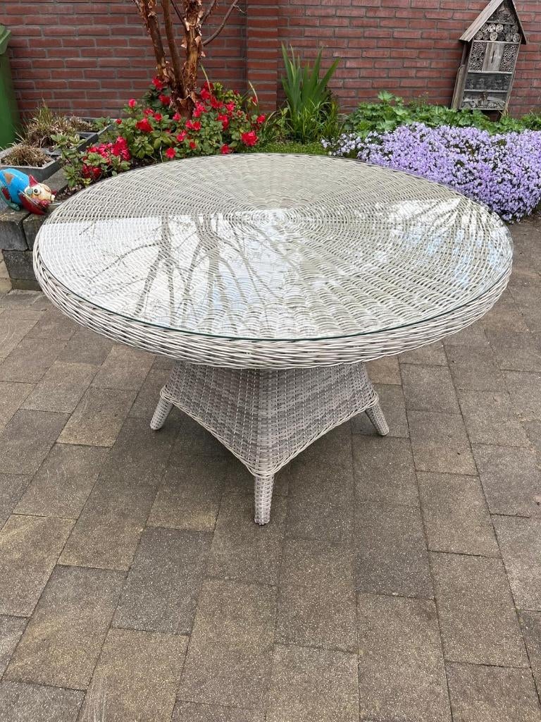 Tuintafel rond, Tuin en Terras, Tuintafels, Ophalen, Zo goed als nieuw, Rond, Wicker