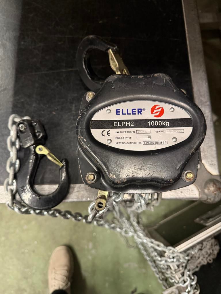 Eller ELPH2 handtakel 1000kg met 10m ketting en kettingzak, Ophalen of Verzenden, Zo goed als nieuw, Handmatig