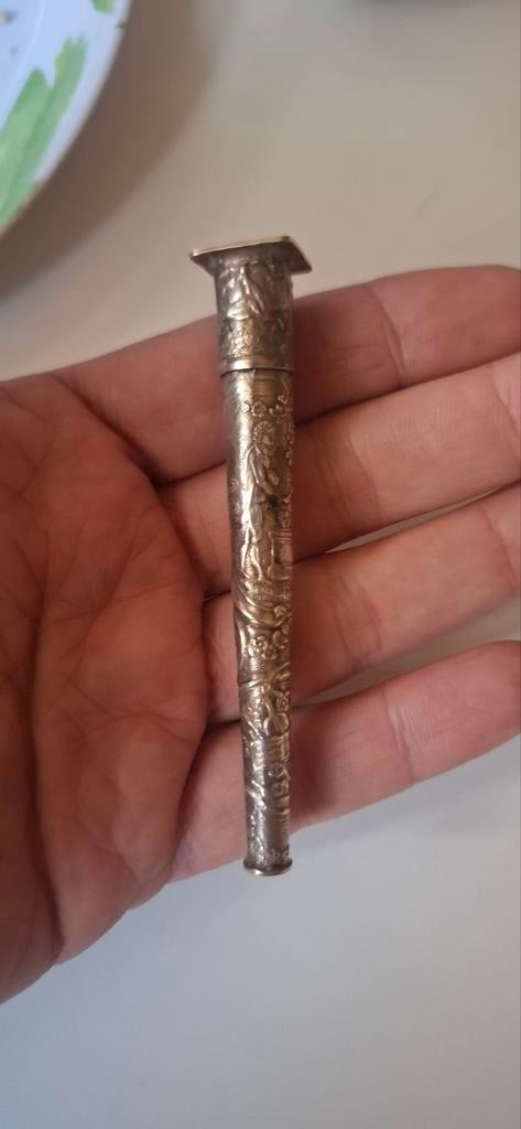 Antieke naaldenkoker lakstempel huwelijk? 18e 19e eeuws, Antiek en Kunst, Ophalen of Verzenden