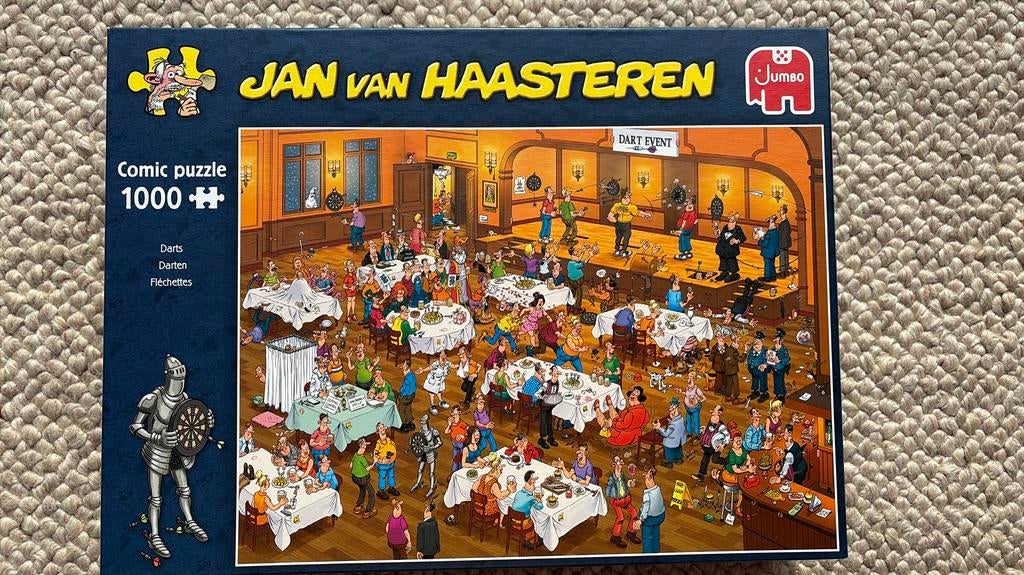Jan van Haasteren puzzel Darten, Ophalen, 500 t/m 1500 stukjes, Zo goed als nieuw