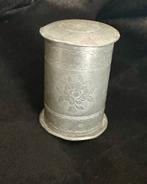 Antieke tinnen tabak/theebus uit Indonesië, 7,5 cm hoog, Ophalen of Verzenden