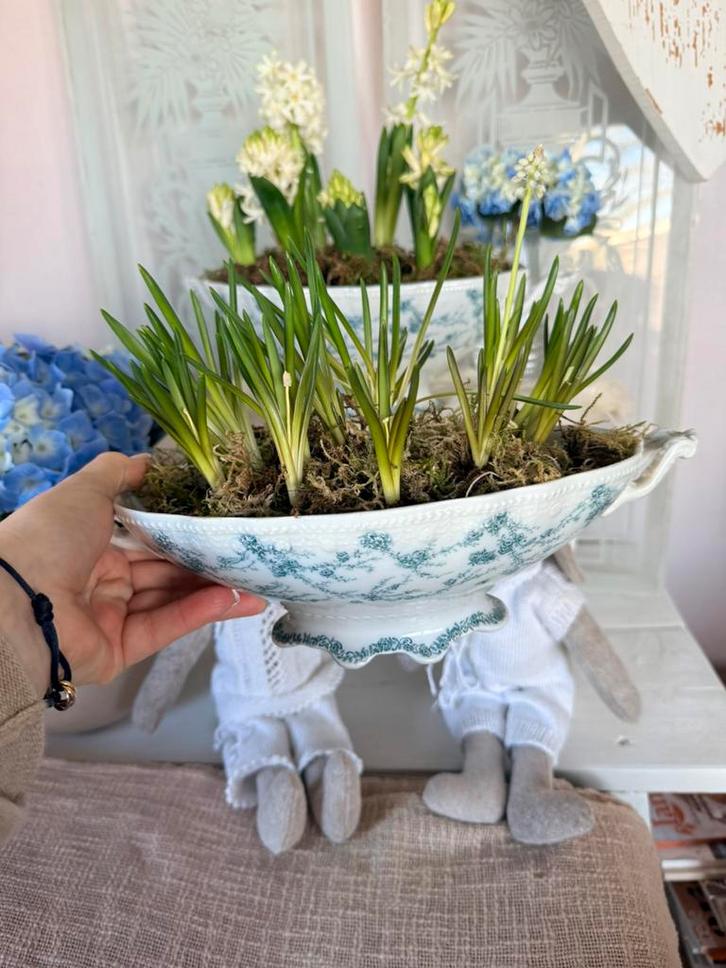 WH Grindley Lambeth ovale petrol schalen 2 maten 1890, Antiek en Kunst, Antiek | Schalen, Ophalen