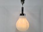 Mazzega Stijl Hanglamp, Italy 1970s, Gebruikt, -, Mazzega, Italy, Murano, bulb, peer, space age, design, melkglas, Ophalen of Verzenden