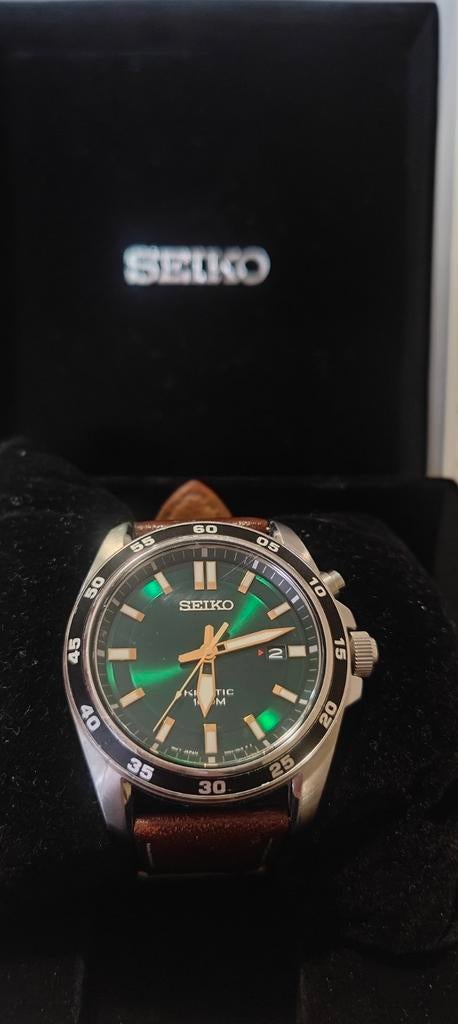 Seiko Basic SKA791P1 Heren Horloge - 42 mm, Seiko, Leer, Staal, Polshorloge