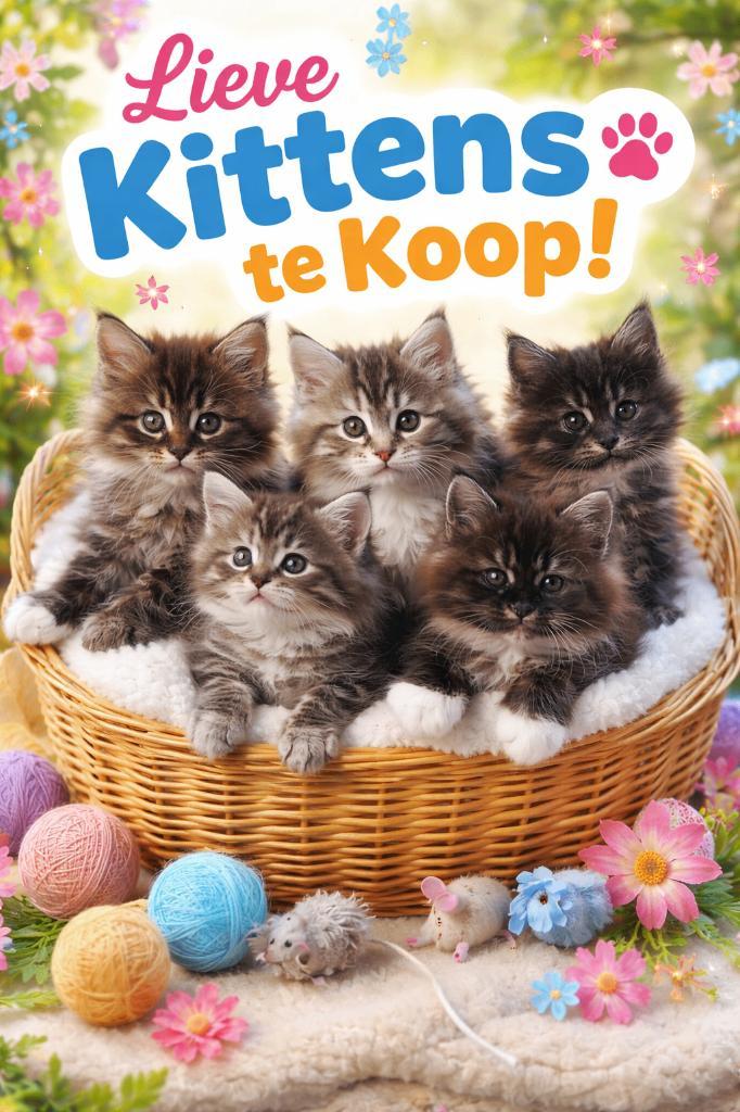 Schitterende Maine Coon kittens!, Dieren en Toebehoren, Katten en Kittens | Raskatten | Langhaar, Meerdere dieren, 0 tot 2 jaar