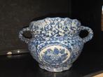 Blauw-witte bloempot met oren, Antiek en Kunst, Ophalen of Verzenden
