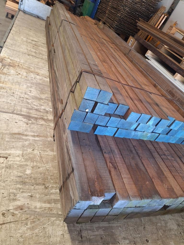 Hardhout palen azobe 60x60 mm met punt, Ophalen, Palen, Nieuw, Hardhout