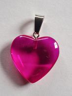 Glazen harthanger fuchsia, Glas of Kristal, Nieuw, Ophalen of Verzenden, Roze