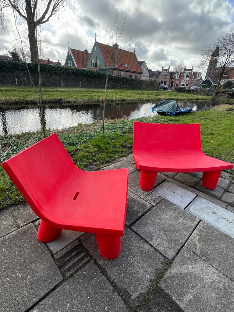 Prachtige Design stoel + Love Seat Low Lita (Slide) – set, Ophalen, Kunststof, Gebruikt, Twee