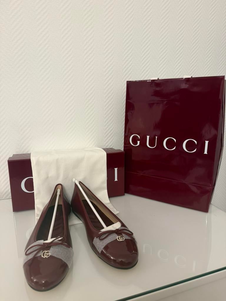 Gucci ballerina met logo, Verzenden, Nieuw, Ballerina's, Rood
