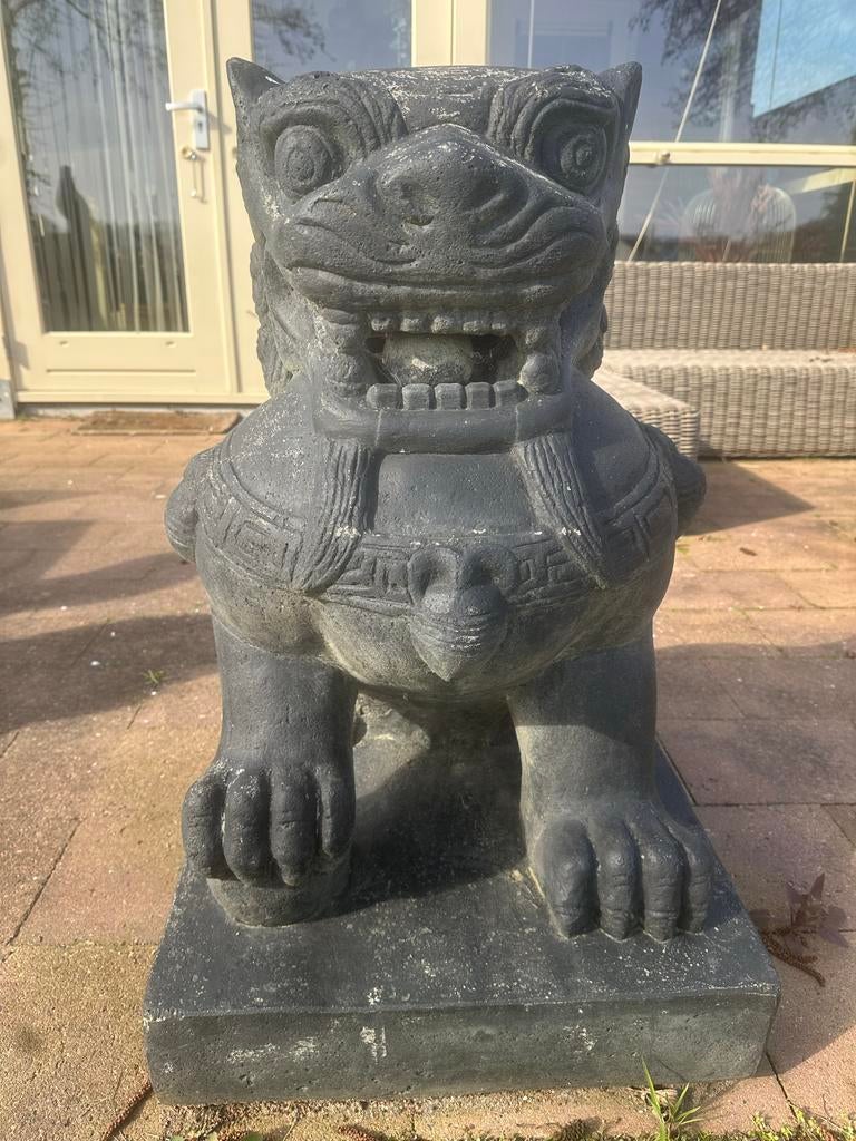 Grote Chinese Foo Dog / Leeuw Beeld - Tuinbeeld, Tuin en Terras, Tuinbeelden, Ophalen, Gebruikt, Beton, Dierenbeeld