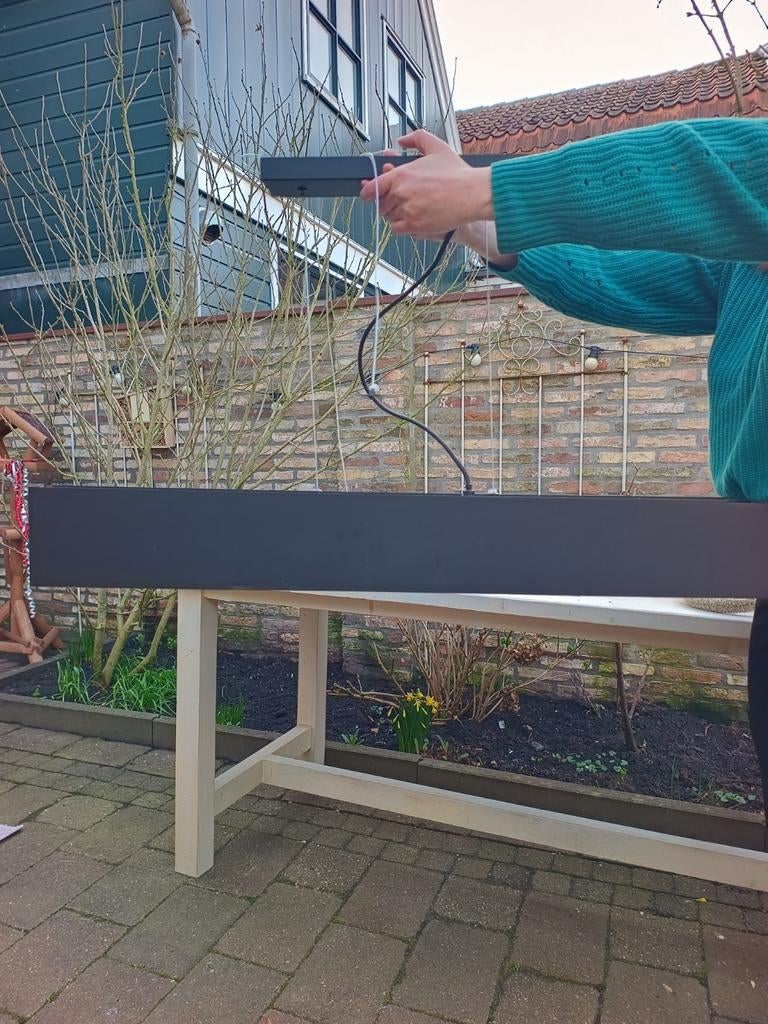 Zwarte langwerpige industriële lamp, Ophalen, Gebruikt, Metaal, Minder dan 50 cm