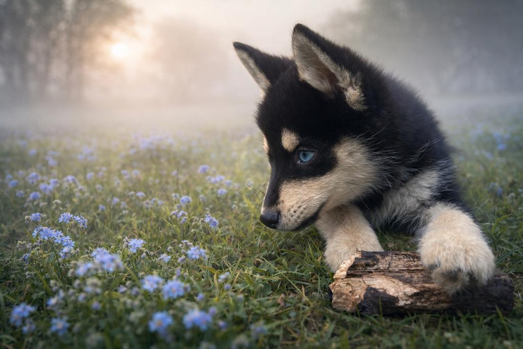 ️ Mini Husky (Pomsky F3), Parvo, Overige rassen, 8 tot 15 weken, Teef