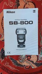 Nikon SB-800 Flash Flitser Instruction Handleiding English, Nikon, Nieuw, Ophalen of Verzenden, Nikon