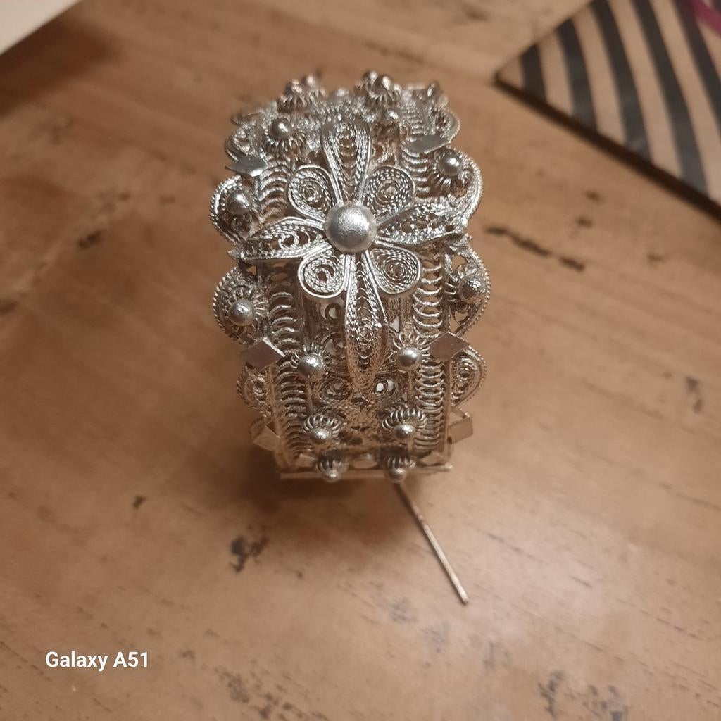 Zilveren Unieke Antieke Zilveren Filigrain Armband – Ottoma, Antiek en Kunst, Ophalen of Verzenden