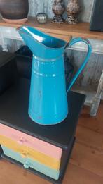 Vintage geëmailleerde kan - turquoise, Antiek en Kunst, Ophalen of Verzenden