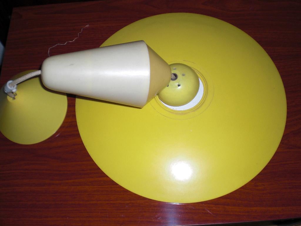 Leuke jaren 60 / 70 hanglamp geel retro vintage, Huis en Inrichting, Lampen | Hanglampen, Gebruikt, Jaren 60 /70 retro vintage