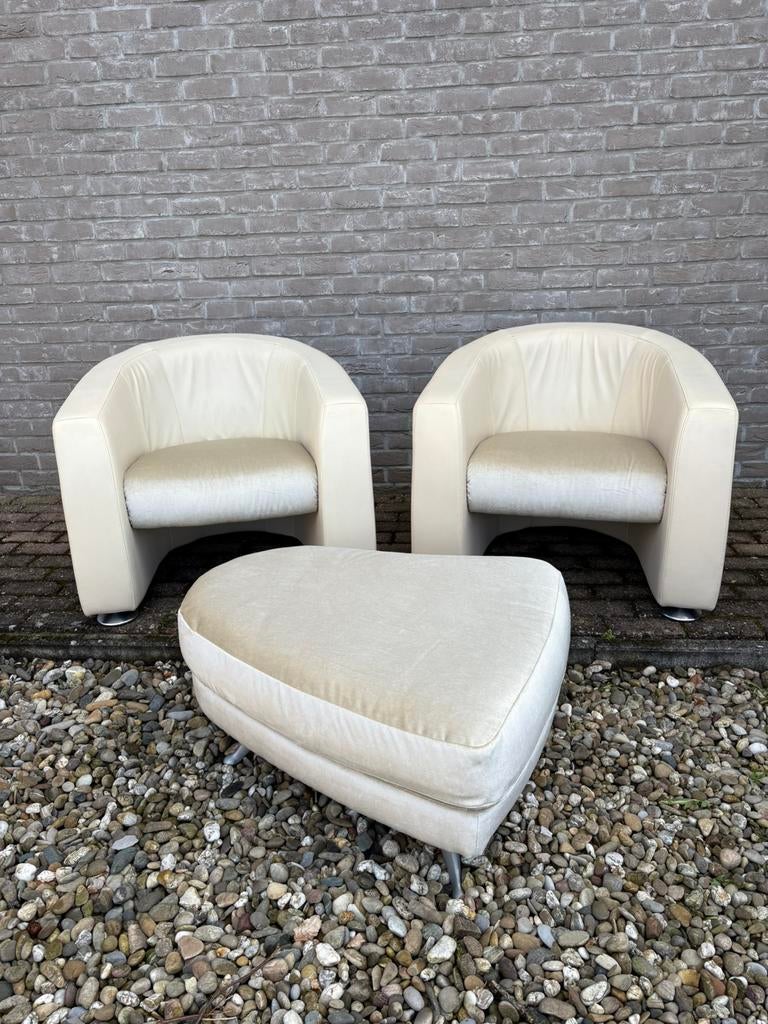 2 rolf benz club fauteuils met solontafel, Huis en Inrichting, Fauteuils, Zo goed als nieuw, 50 tot 75 cm, 75 tot 100 cm, Ophalen