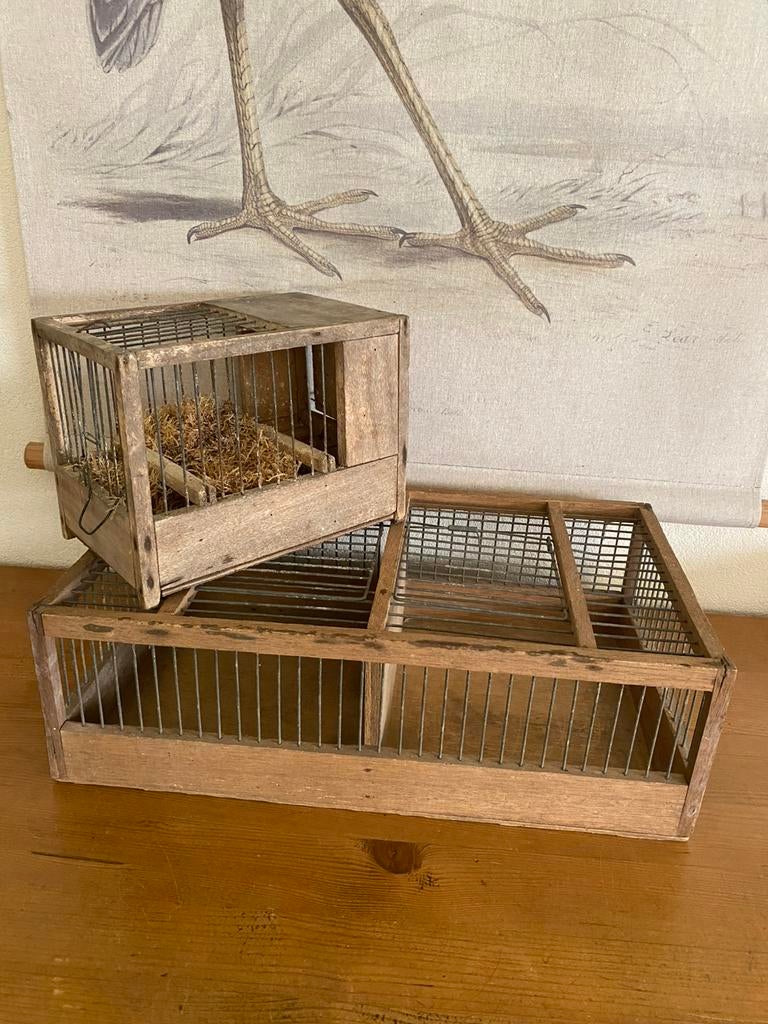 Oude vogelkooitjes ter decoratie, Dieren en Toebehoren, Vogels | Hokken en Kooien, Ophalen of Verzenden, Gebruikt, Hout, Vogelkooi