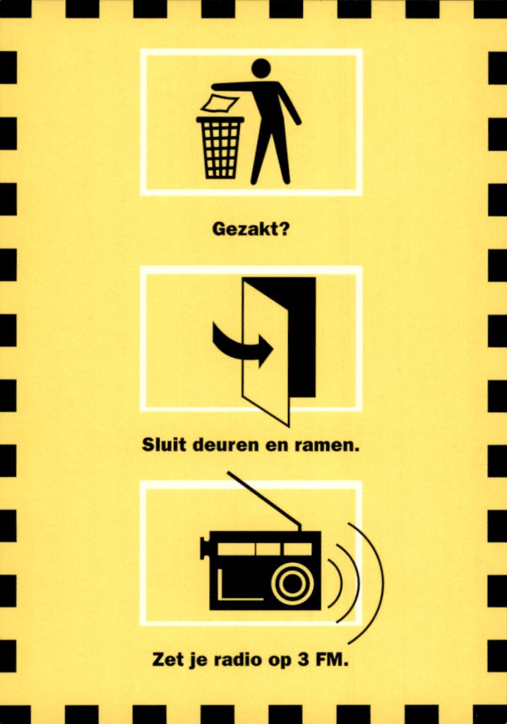 gezakt? sluit deuren en ramen, zet je radio op 3FM, Verzamelen, Verzenden, 1980 tot heden, Ongelopen, Overige thema's