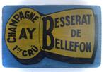 Vintage houten reclame bord / Besserat Champagne, Reclamebord, Zo goed als nieuw, DeKameraadschap, Dj.kammeraat@telfort.nl