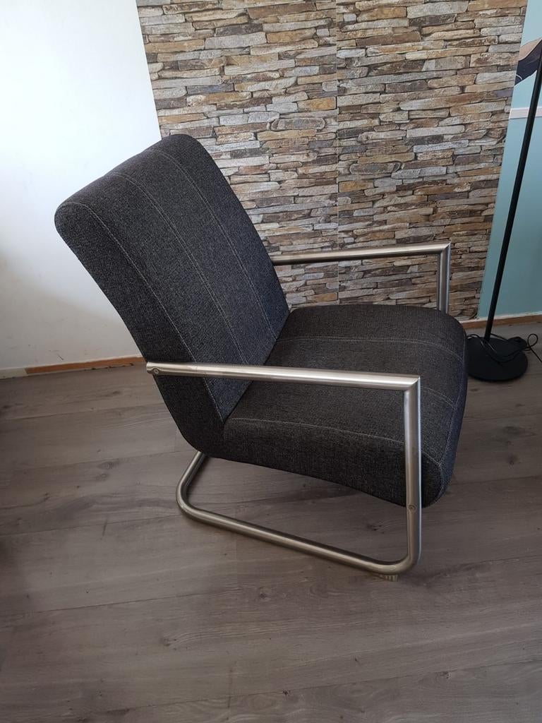 2x fauteuil/stoel rvs, Huis en Inrichting, Fauteuils, Ophalen, Gebruikt, Minder dan 75 cm, Stof