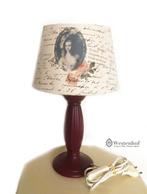 Vintage tafellamp met rode keramiek lampvoet,, Ophalen of Verzenden, Gebruikt, Overige materialen, Minder dan 50 cm