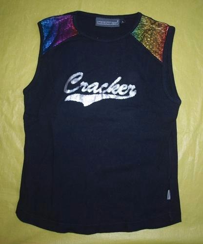 Zwarte Top Cracker (L), Kleding | Dames, Tops, Gedragen, Maat 42/44 (L), Zwart, Zonder mouw, Ophalen of Verzenden