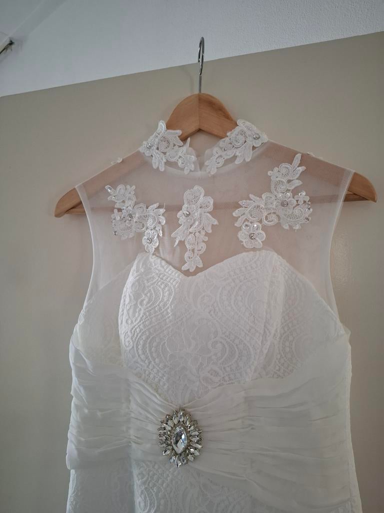 Bruiloft jurk maat l, Ophalen, Zo goed als nieuw, Wit, Trouwjurk