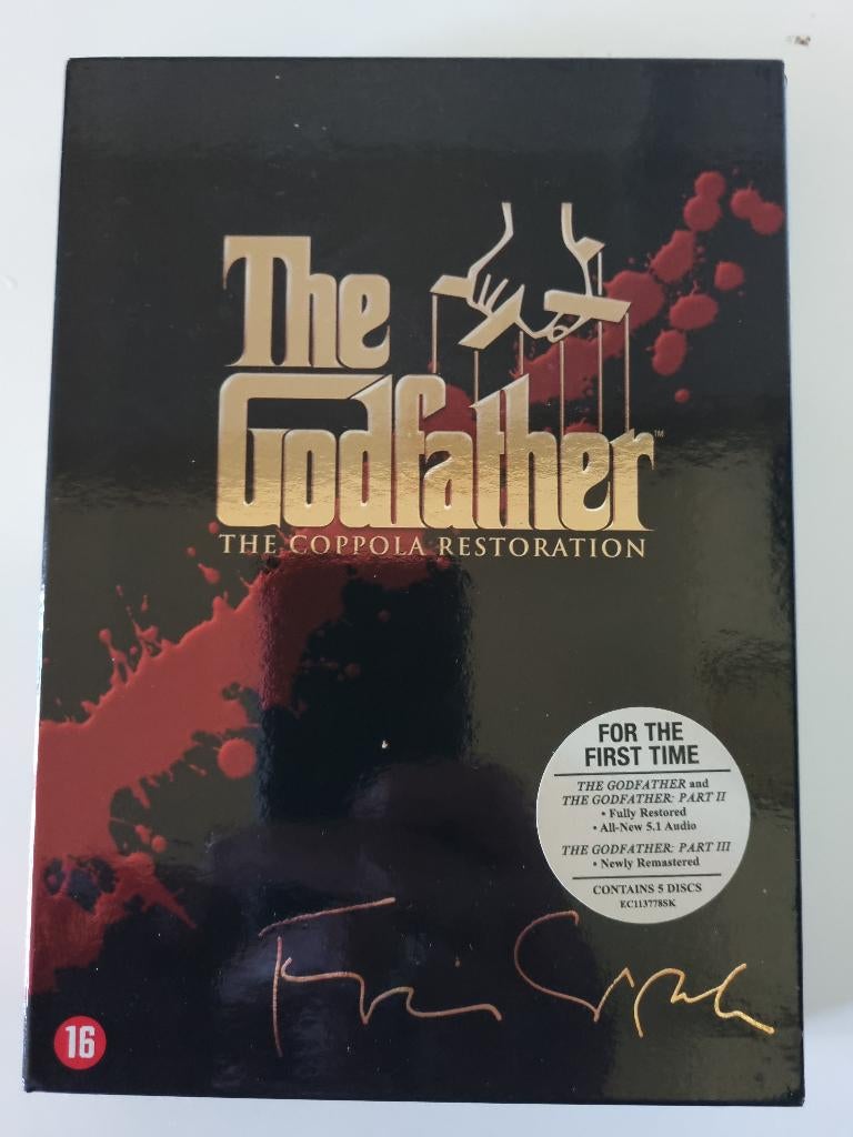 The Godfather op Vijf DVD’s., Boxset, Actiethriller, Ophalen of Verzenden, Zo goed als nieuw