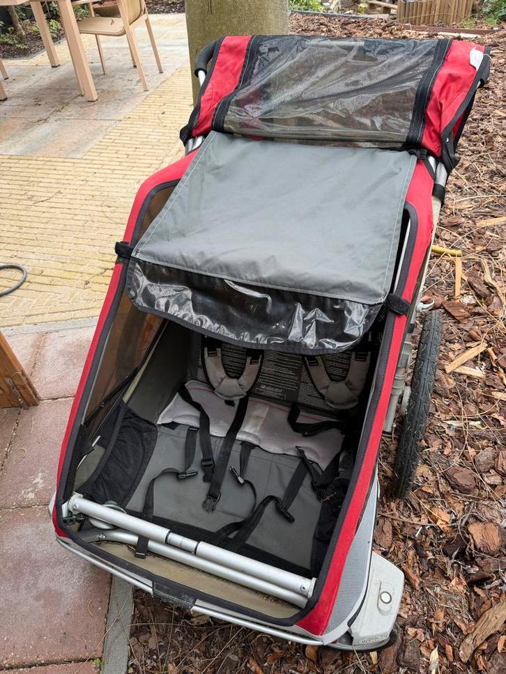 Wandelwagen en fietskar 2-in-1 voor kinderen, Fietsen en Brommers, Fietsaccessoires | Aanhangers en Karren, Gebruikt, Kinderkar