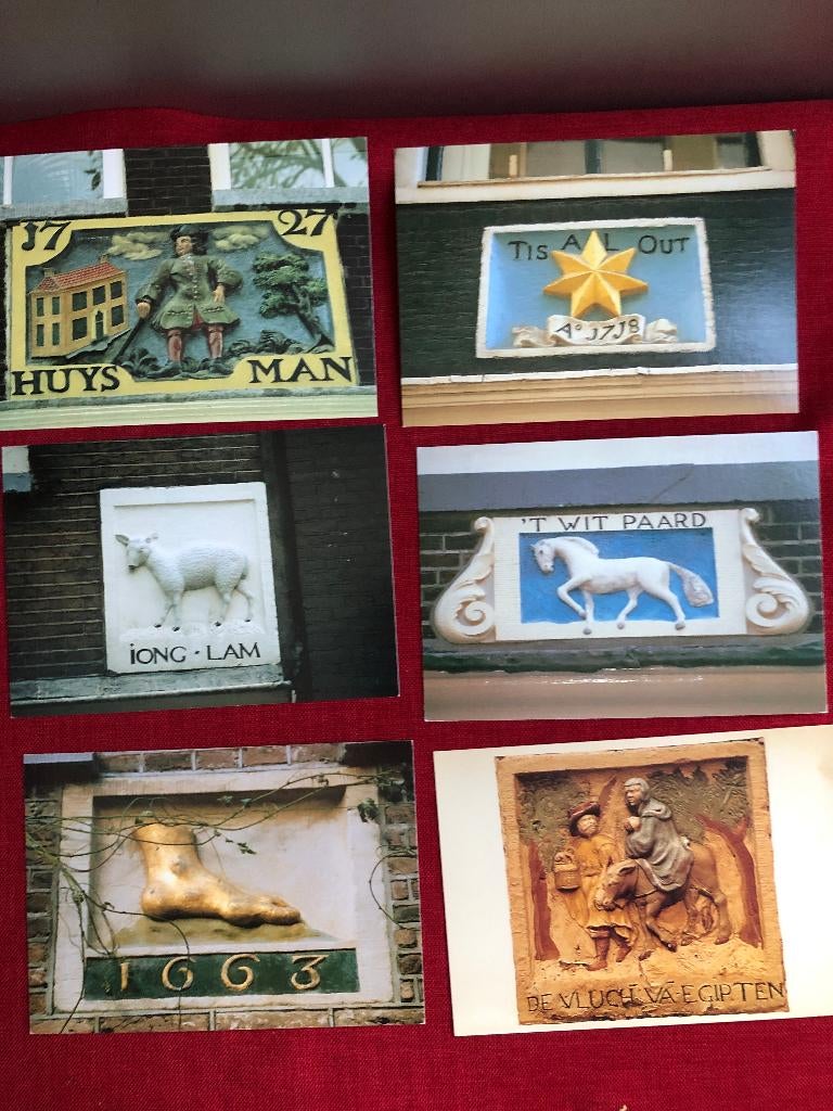 Partij van 26 ansichtkaarten met gevelstenen, Art Unlimited, Verzenden, 1980 tot heden, Ongelopen, Overige thema's