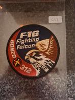 Patch F-16 Fighting Falcon Bonzo 312 Squadron, Verzamelen, Luchtvaart en Vliegtuigspotten, Ophalen of Verzenden, Nieuw, Patch, Badge of Embleem