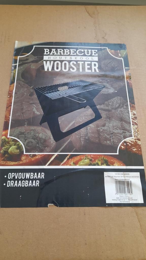 Opvouwbare en draagbare houtskool barbecue, Ophalen of Verzenden, Nieuw, Wooster
